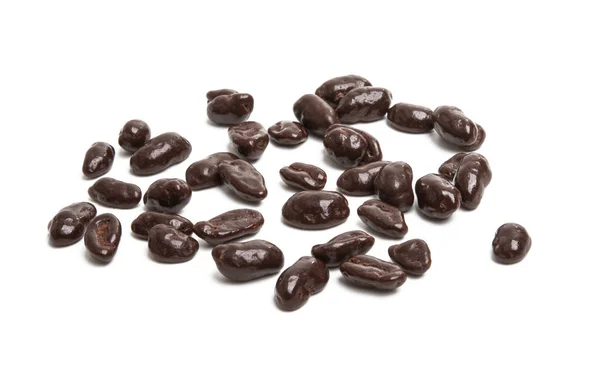 Nötter Choklad Isolerad Vit Bakgrund — Stockfoto