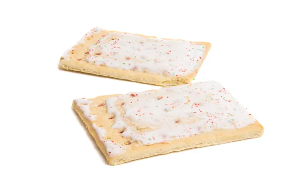 Galletas Con Mermelada Con Glaseado Aislado Sobre Fondo Blanco — Foto de Stock