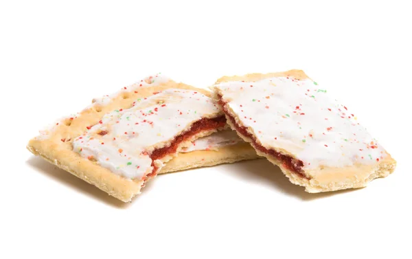 Kekse Mit Marmelade Mit Zuckerguss Isoliert Auf Weißem Hintergrund — Stockfoto
