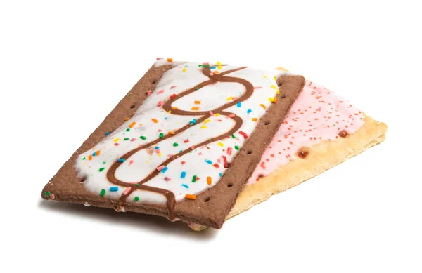 Galletas Con Mermelada Con Glaseado Aislado Sobre Fondo Blanco — Foto de Stock