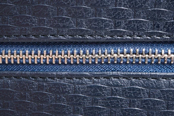 Kůže Pozadí Zip Detail — Stock fotografie