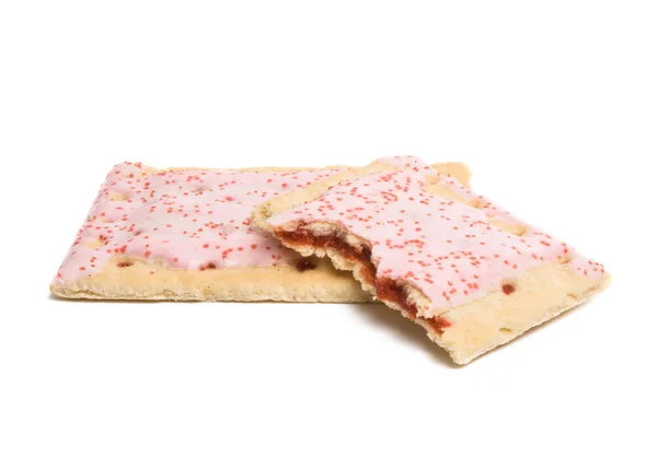 Galletas Con Mermelada Con Glaseado Aislado Sobre Fondo Blanco — Foto de Stock