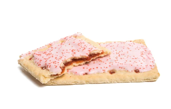 Galletas Con Mermelada Con Glaseado Aislado Sobre Fondo Blanco — Foto de Stock