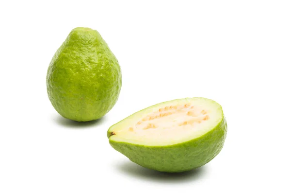 Guava Verde Isolata Sfondo Bianco — Foto Stock