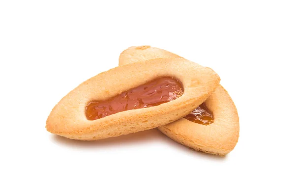 Galletas Con Mermelada Aislada Sobre Fondo Blanco — Foto de Stock