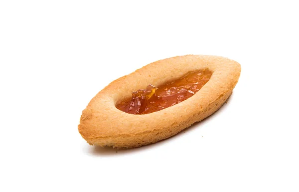 Galletas Con Mermelada Aislada Sobre Fondo Blanco — Foto de Stock