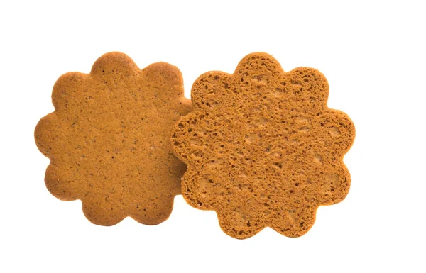 Biscoitos Gengibre Isolados Sobre Fundo Branco — Fotografia de Stock