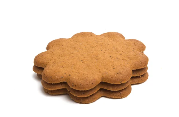 Galletas Jengibre Aisladas Sobre Fondo Blanco — Foto de Stock