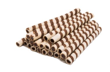 Waffle izole üzerinde beyaz arka plan rulo