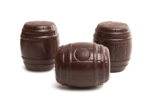 Caramelos Chocolate Con Licor Aislado Sobre Fondo Blanco — Foto de Stock