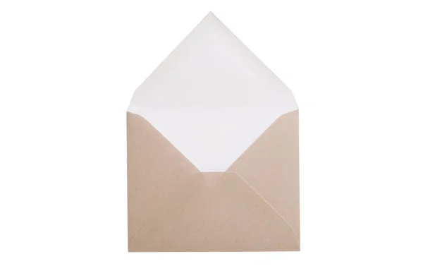 Paper Envelope Isolerad Vit Bakgrund — Stockfoto
