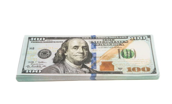 Dollar Banknotes Isolated White Background — Stock Photo, Image