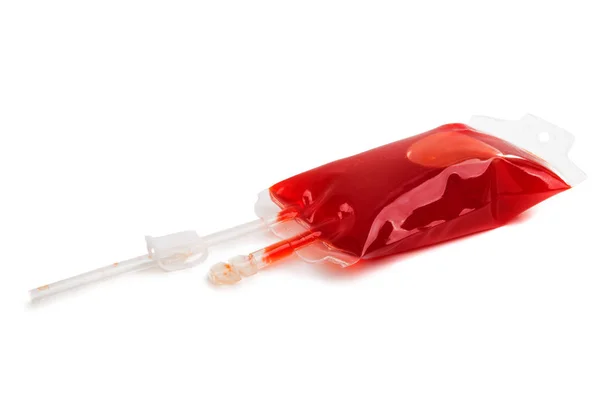 Väska Med Blod Isolerad Vit Bakgrund — Stockfoto