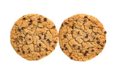 Bisküvi çikolata damla beyaz arka plan üzerinde izole