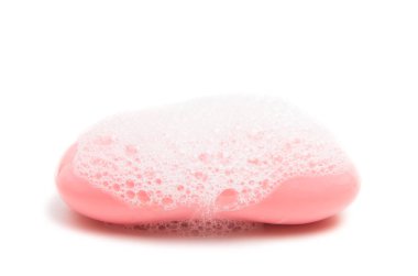 pembe pembe beyaz arka plan üzerinde izole köpük ile