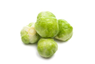 Beyaz arkaplanda Brüksel lahanası