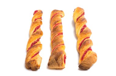 Beyaz arka plan üzerinde izole reçelli puf