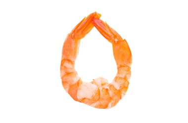 Beyaz arkaplanda karides izole edildi