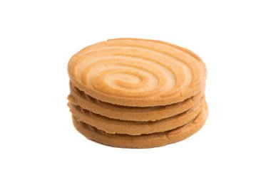 Beyaz arka plan üzerinde izole tereyağı bisküvi