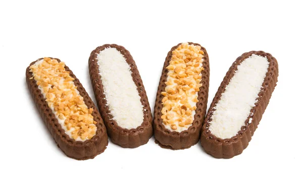 Cookie Kacang Diisolasi Latar Belakang Putih — Stok Foto