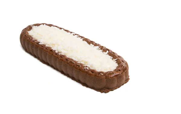 Biscoitos Coco Isolados Sobre Fundo Branco — Fotografia de Stock