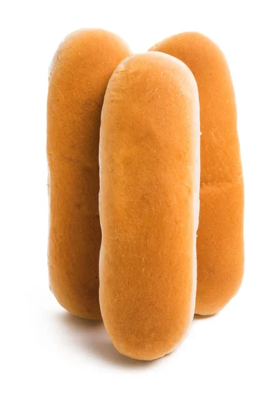 Broodje Voor Hotdog Geïsoleerd Witte Achtergrond — Stockfoto