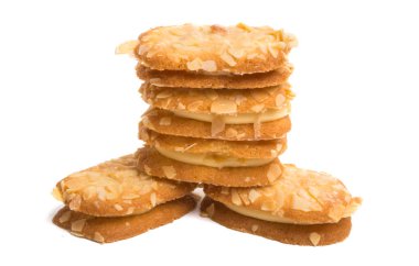 Beyaz arka plan üzerinde izole krem ile fındık tanımlama