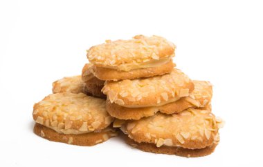 Beyaz arka plan üzerinde izole krem ile fındık tanımlama