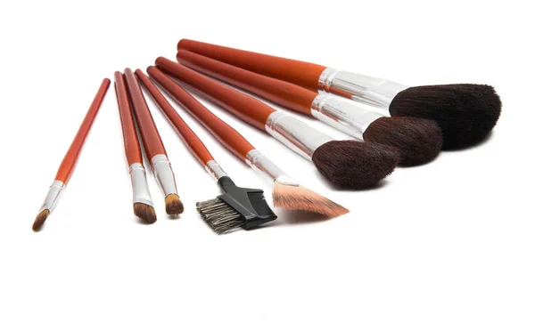 Makeup Brushes Isolated White Background — Stock Photo, Image