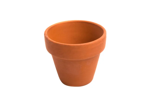 Klei Pot Voor Bloemen Geïsoleerd Witte Achtergrond — Stockfoto