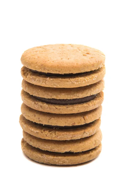 Soubory Cookie Sandwich Izolovaných Bílém Pozadí — Stock fotografie