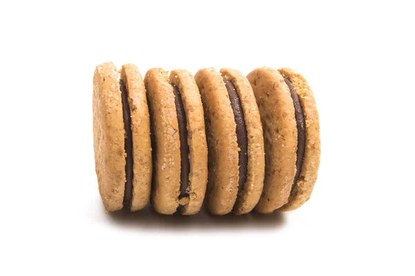 Galletas Sándwich Aisladas Sobre Fondo Blanco — Foto de Stock