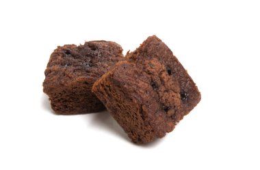 Beyaz arka plan üzerinde izole Amerikan çikolatalı brownie pasta