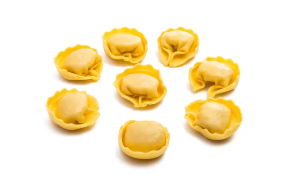 Ravioli Geïsoleerd Witte Achtergrond — Stockfoto