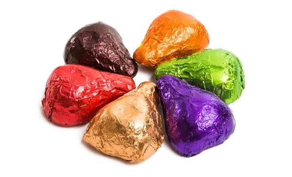Schokoladenbonbons Mit Unterschiedlichem Alkohol Isoliert Auf Weißem Hintergrund — Stockfoto