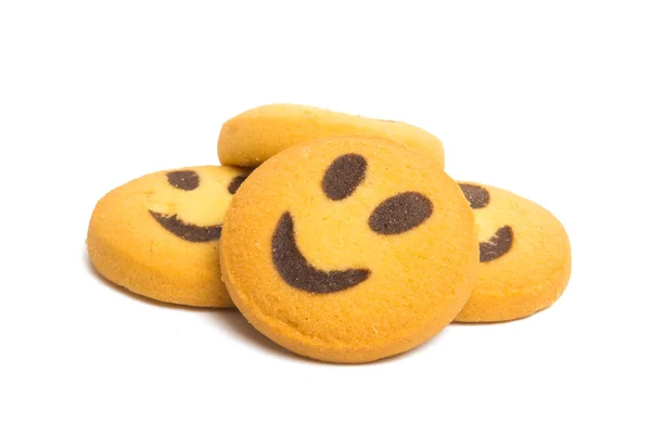 Smiley Σπίτι Cookie Που Απομονώνονται Λευκό Φόντο — Φωτογραφία Αρχείου