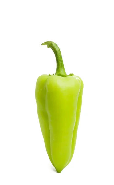 Groene Peper Geïsoleerd Witte Achtergrond — Stockfoto