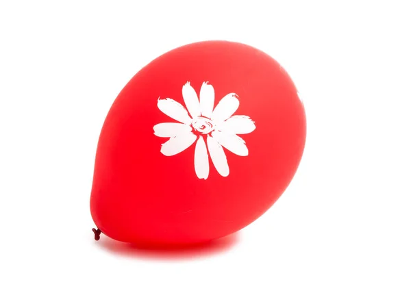 Röd Ballong Isolerad Vit Bakgrund — Stockfoto
