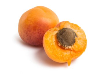 Kayısı beyaz arkaplanda izole edildi