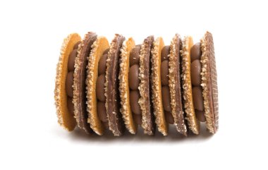 Çikolatalı sandviç beyaz arka plan üzerinde izole sandviçle somun