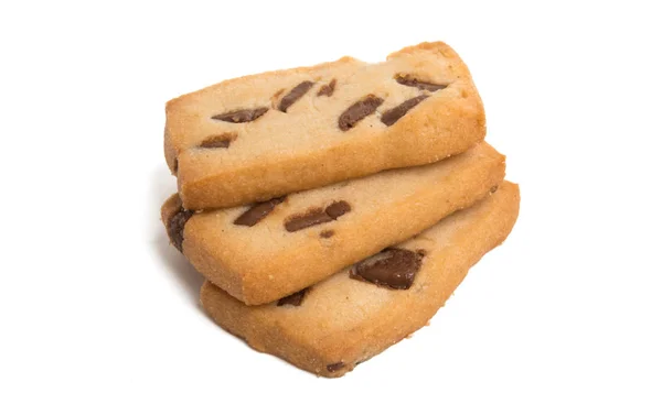 Cookies Σοκολάτα Απομονωμένη Λευκό Φόντο — Φωτογραφία Αρχείου