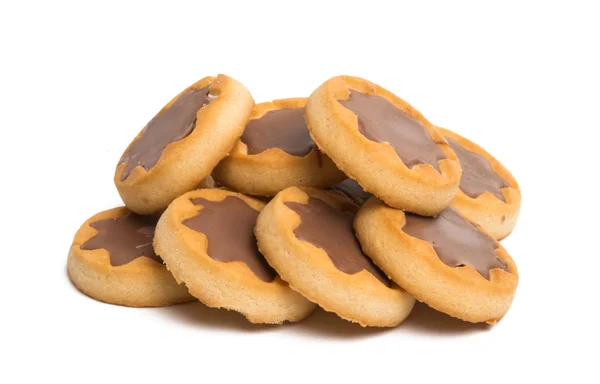 Cookies Mit Schokolade Isoliert Auf Weißem Hintergrund — Stockfoto