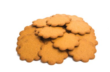 Beyaz arkaplanda izole edilmiş zencefilli ekmek