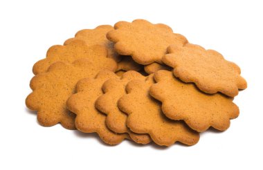 Beyaz arkaplanda izole edilmiş zencefilli ekmek