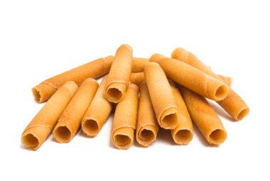 rulo gofret izole üzerinde beyaz arka plan