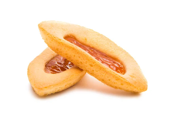 Galletas Con Mermelada Aislada Sobre Fondo Blanco — Foto de Stock