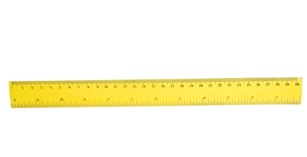 Yellow Ruler Isolated White Background — Stock Photo, Image