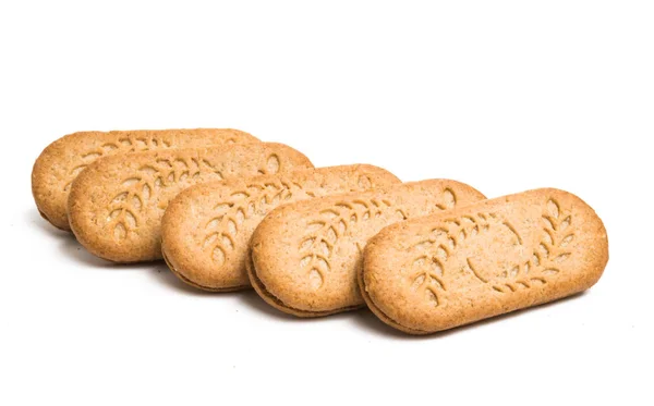 Galletas Cereales Aisladas Sobre Fondo Blanco —  Fotos de Stock