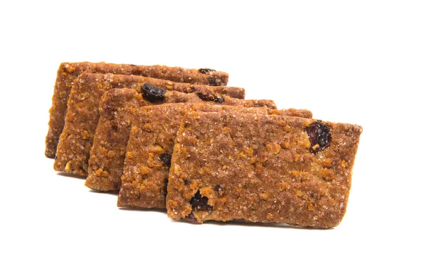 Galletas Con Pasas Aisladas Sobre Fondo Blanco — Foto de Stock