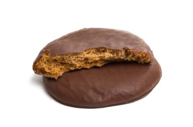 bisküvi çikolata sır beyaz arka plan üzerinde izole içinde